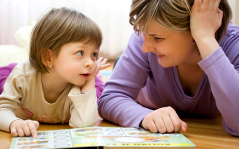 young girl verbal learning and parent training